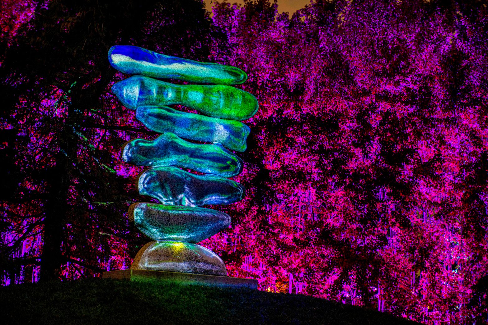 Grounds For Sculpture's Night Forms A Psychedelic Playground of Art